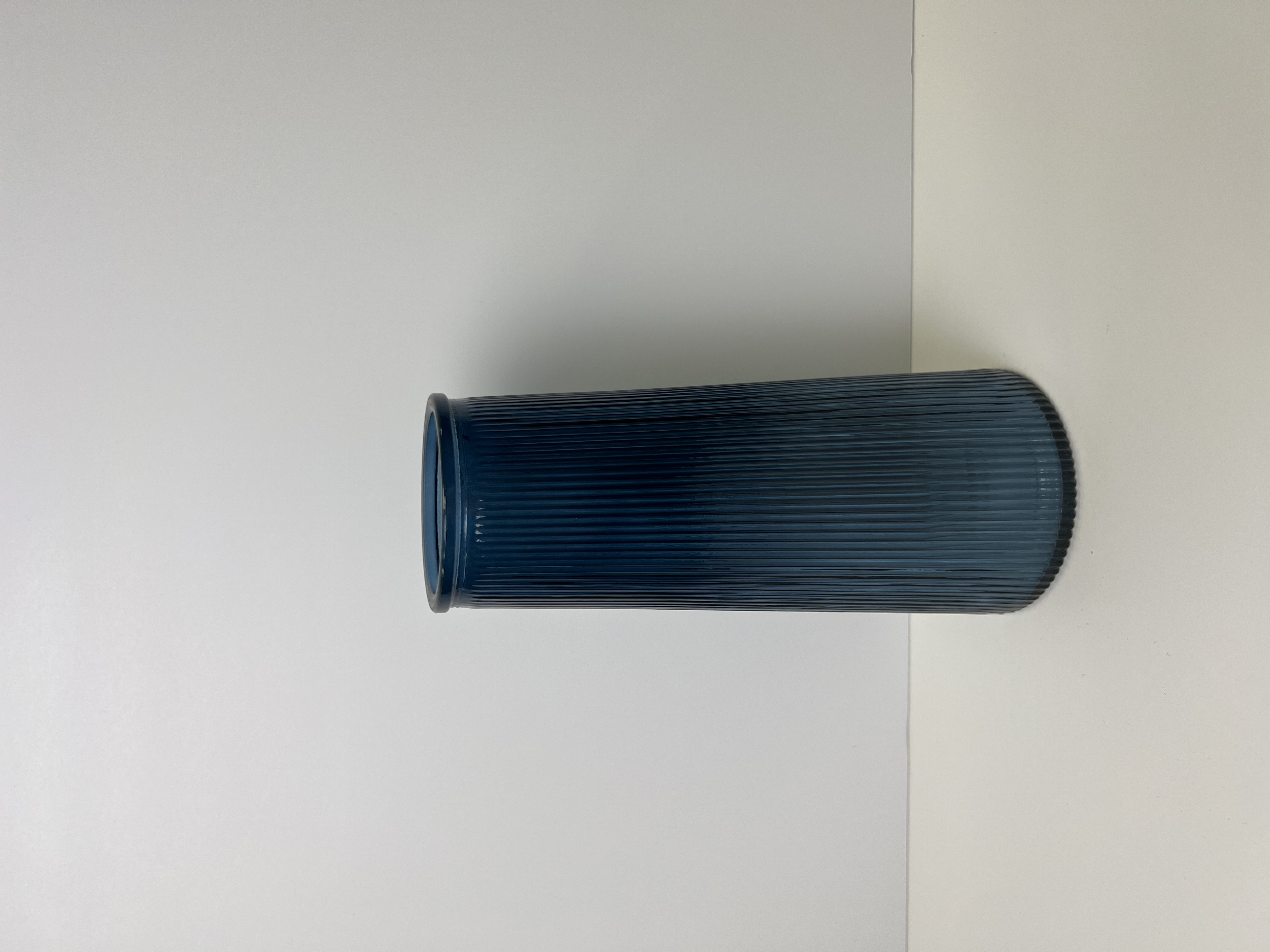 Blue Tall Ribbed Vase detail page